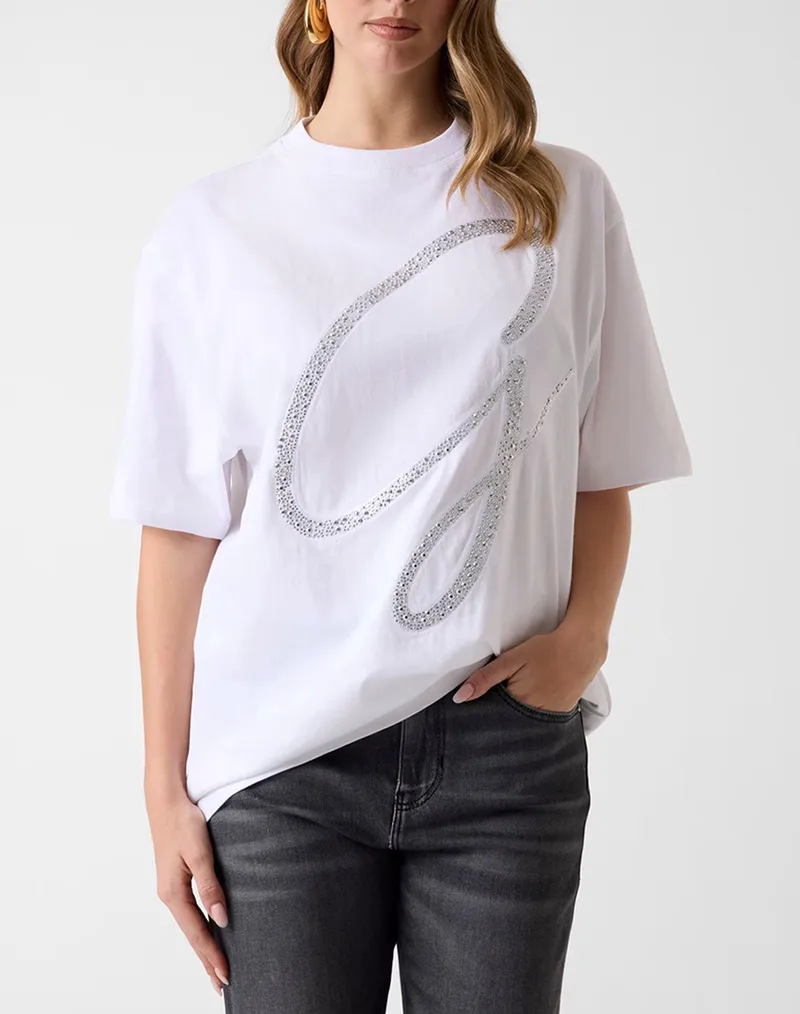 GUESS SS CN MAXI G STUDS TEE ΜΠΛΟΥΖΑ ΓΥΝΑΙΚΕΙΟ W6GI39K3478-G011 White
