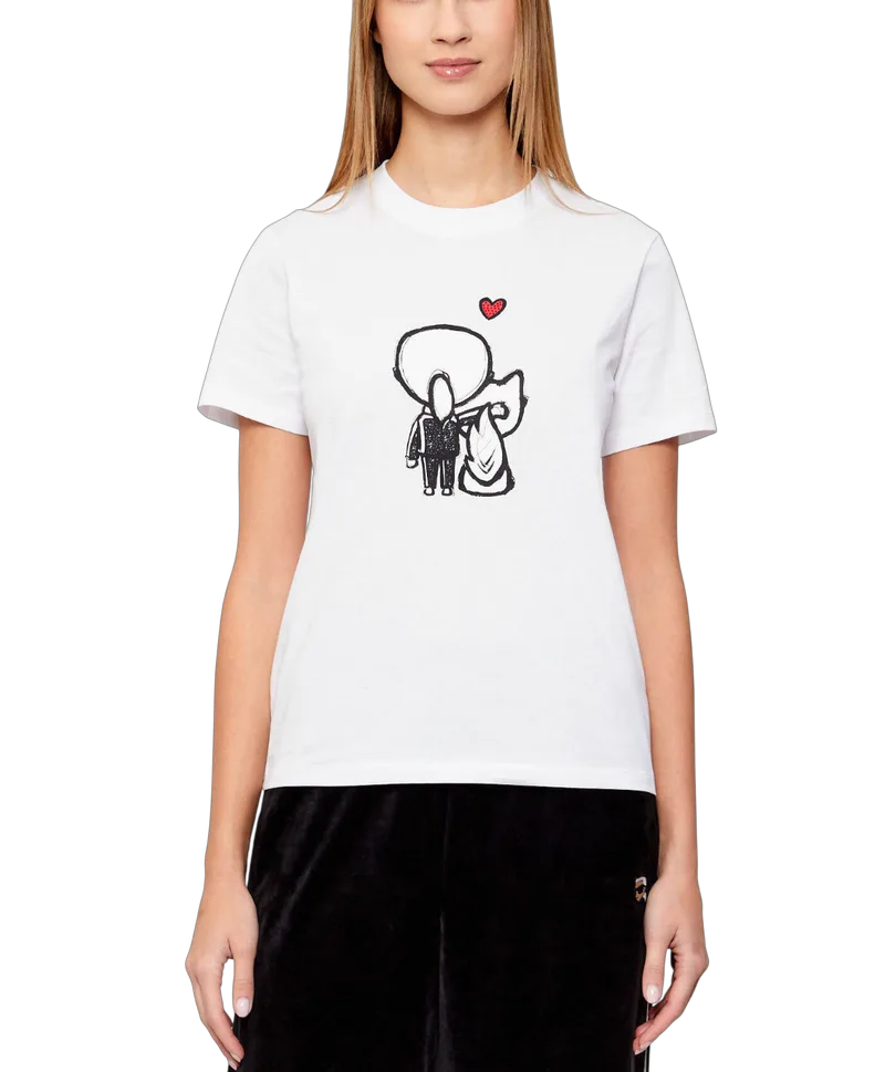 Γυναικείο Ikon Valentine T-shirt Λευκό Karl Lagerfeld B1W17038-100 WHITE
