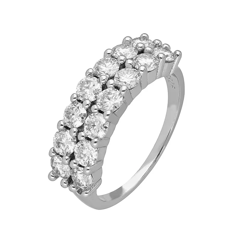 Δαχτυλίδι Μισόβερο με Moissanite Diamonds από Ασήμι DX2615