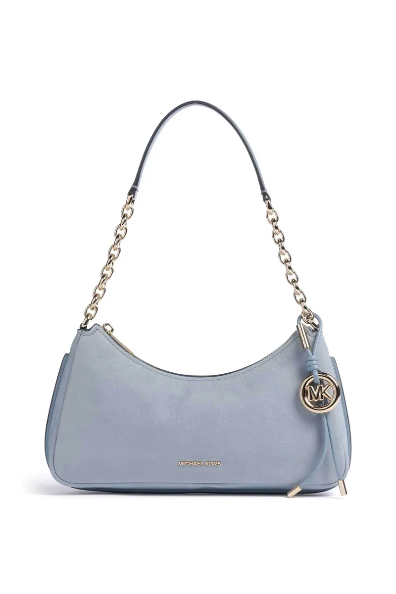 Michael Kors γυναικεία δερμάτινη τσάντα ώμου "Nolita Medium" - 32R6GY5W6L Μπλε Ανοιχτό