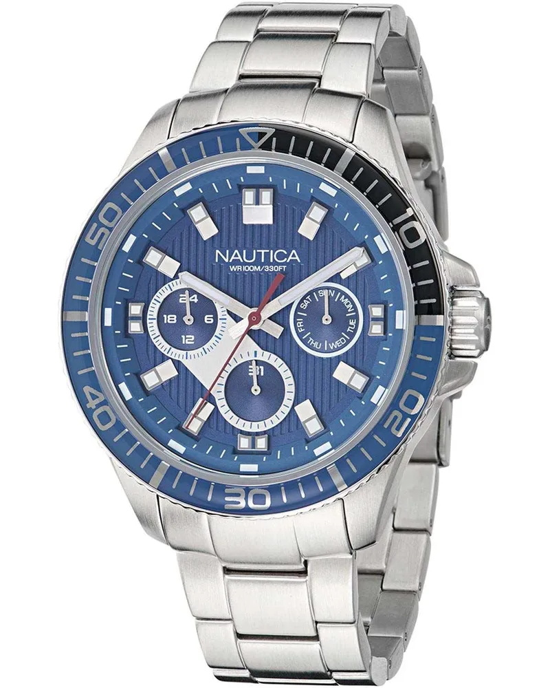 NAUTICA NST Windrose - NAPWRS505, Silver case with Stainless Steel Bracelet