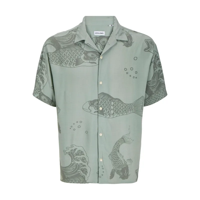 Πουκάμισο κοντομάνικο "Jeff Resort ",της Jack & Jones - Iceberg Green