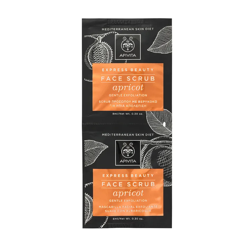 APIVITA Express Beauty Scrub Για Ήπια Απολέπιση Με Βερύκοκο 2x8ml
