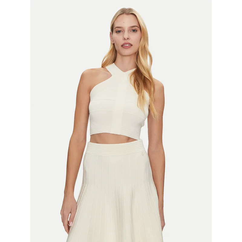 Guess Τοπ W5GR32 Z2XY0 Λευκό Regular Fit