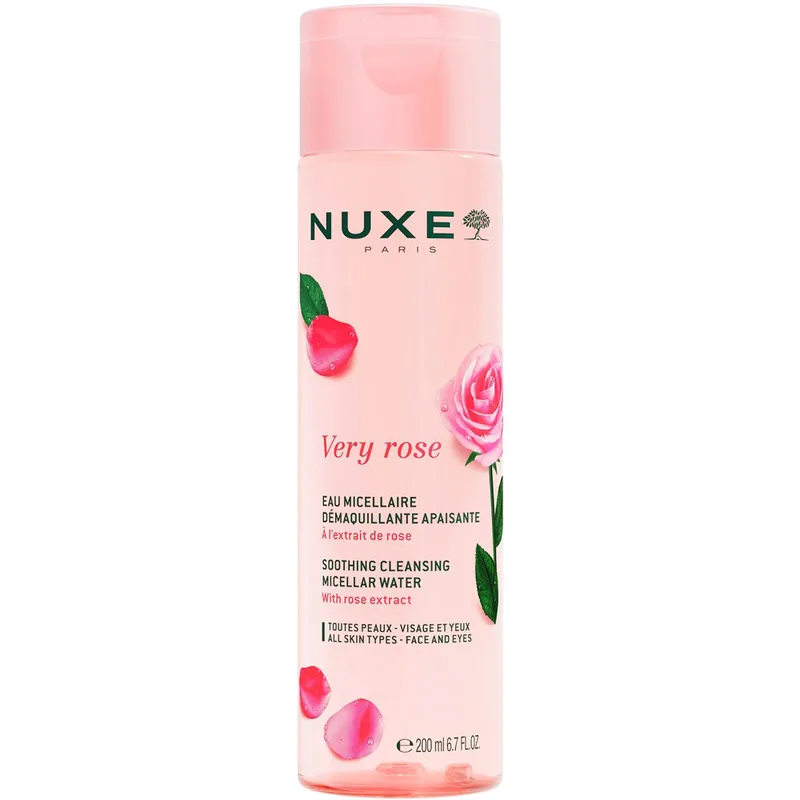 Nuxe Very Rose Soothing Cleansing Micellar Water Μικυλλιακό Νερό Καθαρισμού & Ντεμακιγιάζ Προσώπου - Ματιών με Εκχύλισμα Τριαντάφυλλου, Κατάλληλο για Όλους τους Τύπους Επιδερμίδας 200ml