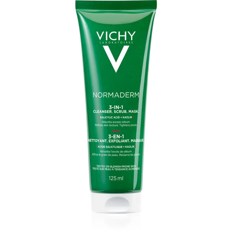 Vichy Normaderm καθαριστική φροντίδα για φωτεινή επιδερμίδα για λιπαρή και προβληματική επιδερμίδα 125 ml