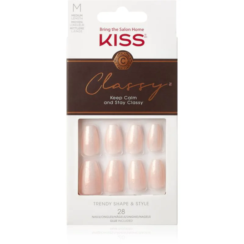 KISS Classy Nails Cozy Meets Cute Ψεύτικα νύχια μέτριο 28 τμχ