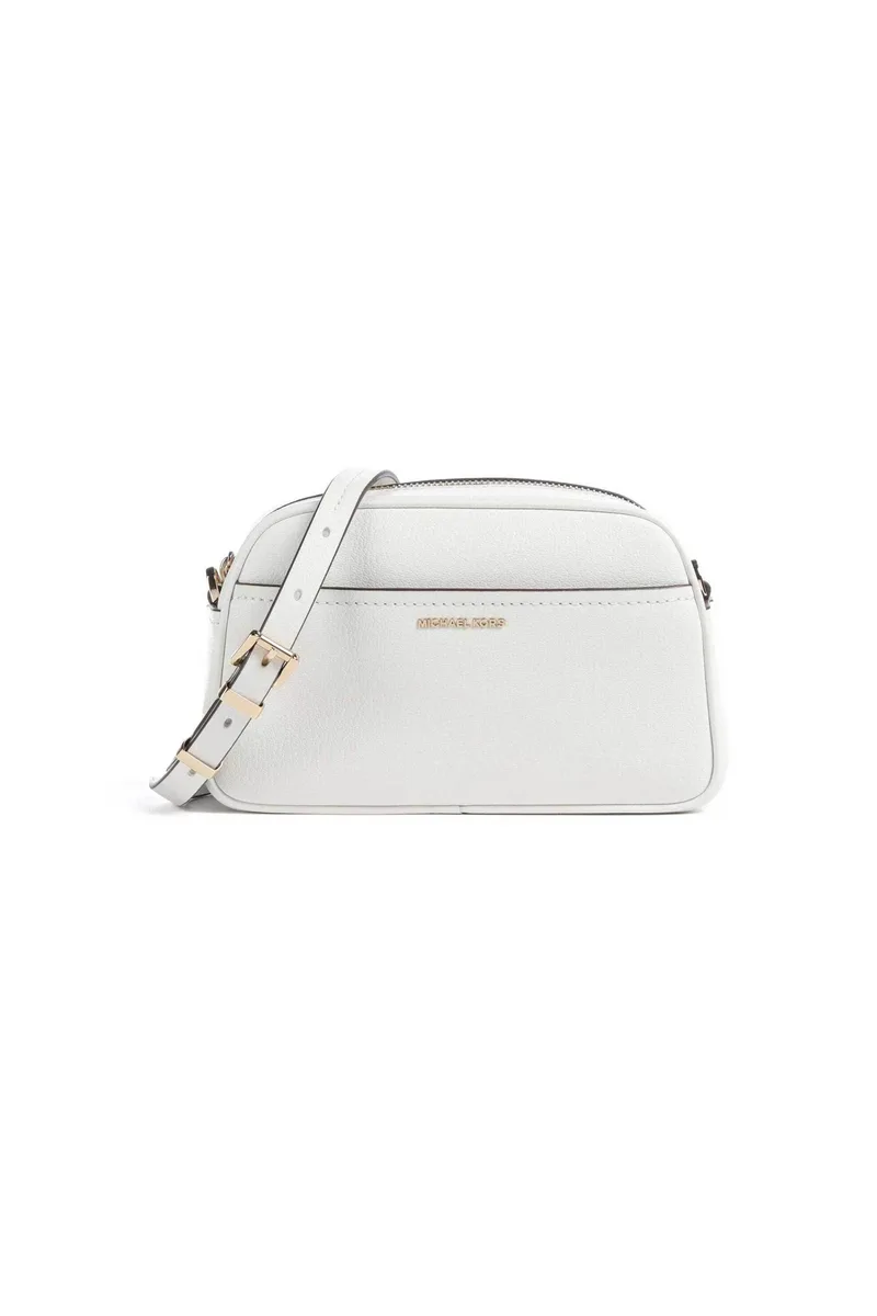 Michael Kors γυναικεία δερμάτινη τσάντα crossbody "Jet Set" - 32F5GJ6C5L Λευκό