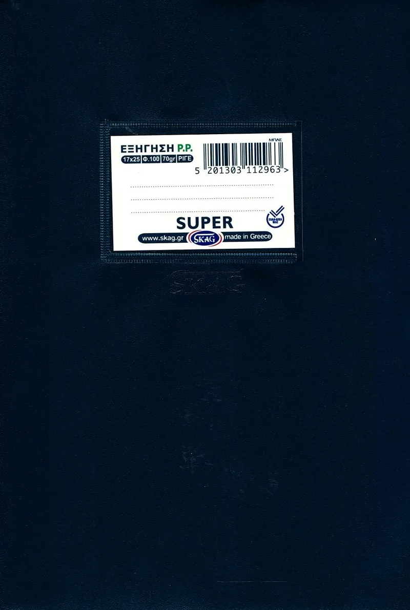 Τετράδιο καρφίτσα εξηγήσεων Ριγέ Skag Super 100 φύλλα 17x25 - Μπλε σκούρο