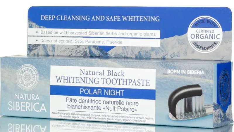 ΟΔΟΝΤΟΚΡΕΜΑ NATURA SIBERICA POLAR NIGHT NATURA BLACK WHITENING 100GR