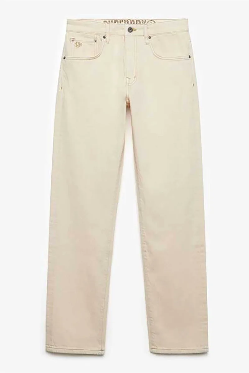 Superdry ανδρικό τζιν παντελόνι πεντάτσεπο Slim Straight Fit "Vintage" - M7010887A Κρέμ