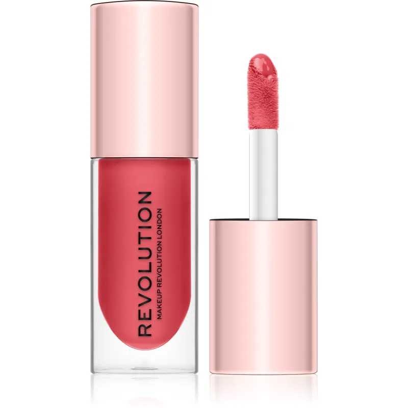 Revolution Pout Bomb λιπ γκλος χειλιών για μεγαλύτερο όγκο με υψηλή λάμψη απόχρωση Peachy 4.6 ml