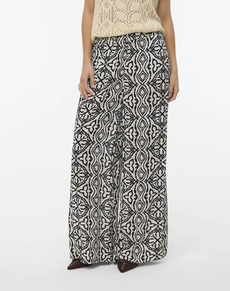 VERO MODA VMMENNY HW WIDE PANTS WVN BOO 10282478-BirchCamille Multi