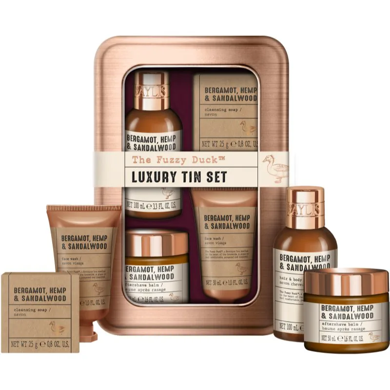 Baylis & Harding The Fuzzy Duck Bergamot, Hemp & Sandalwood σετ δώρου μεταλλικό κουτί