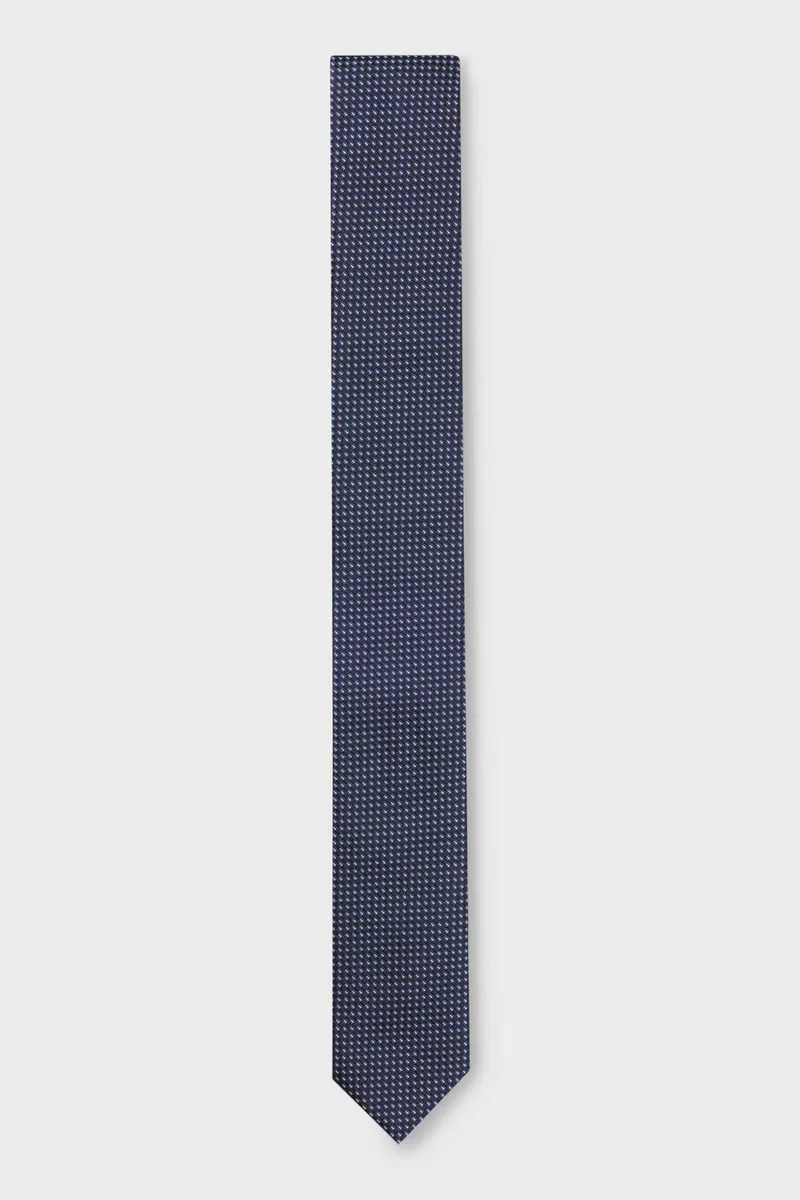 Hugo Boss ανδρική μεταξωτή γραβάτα με jacquard σχέδιο - 50557315 Μπλε
