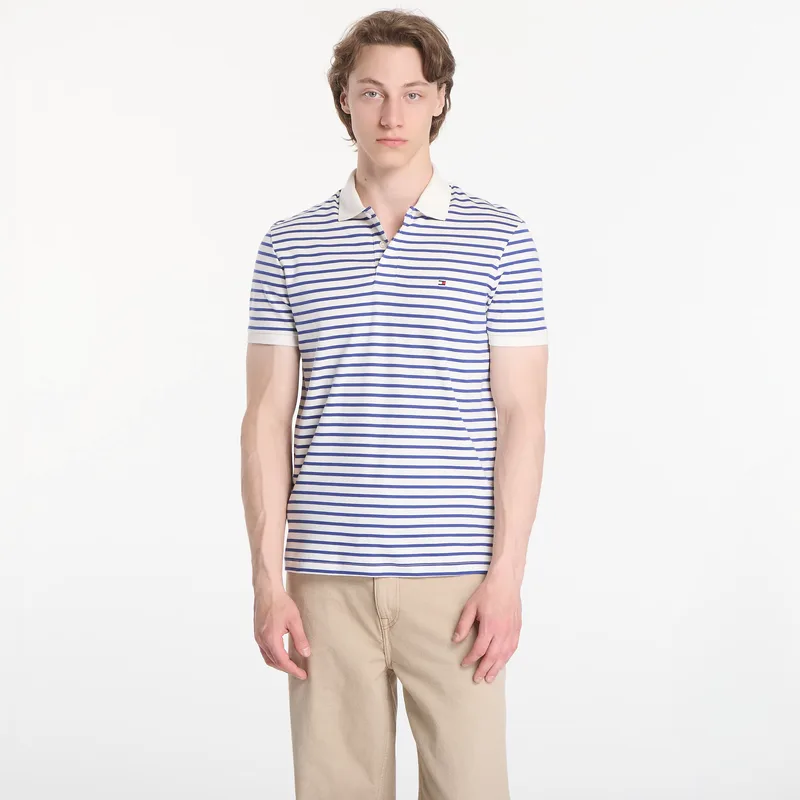 T-shirt Tommy Hilfiger Liquid Cotton Reg Seasonal Polo Tee Ivory Petal / Pigment Blue M