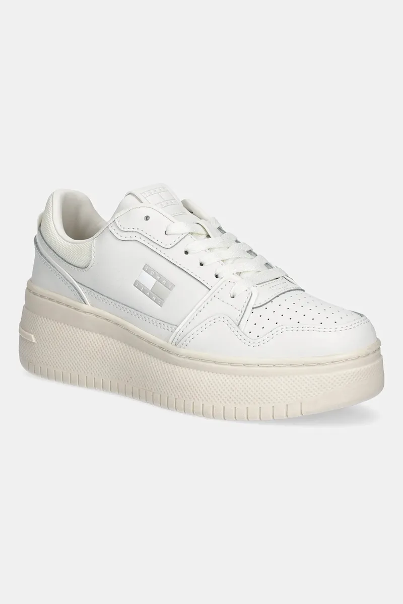 Δερμάτινα sneakers Tommy Jeans TJW RETRO BASKET FLATFORM