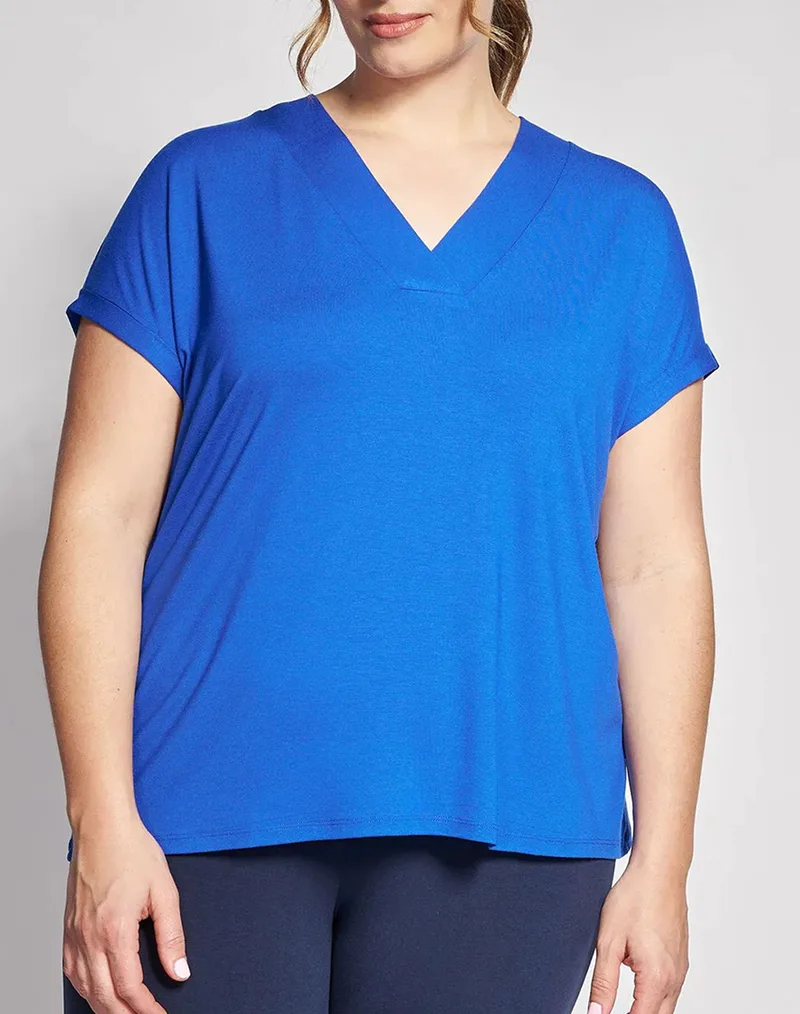 PARABITA BASIC Μπλούζα με φάσα V 002610100485-038 RoyalBlue