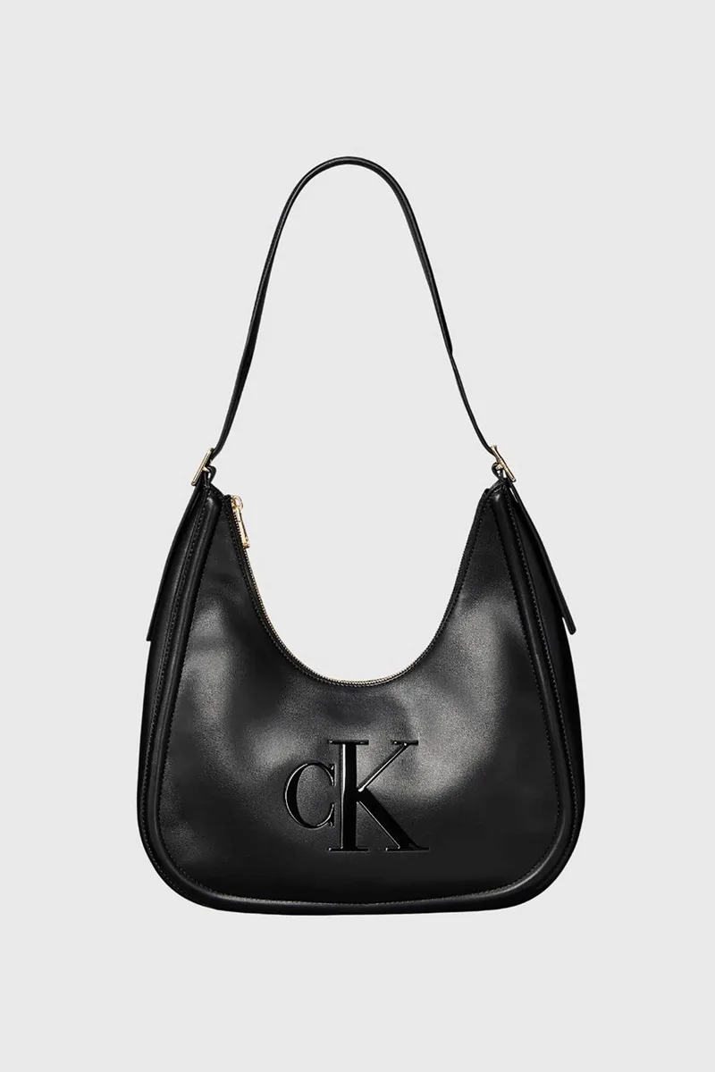 Calvin Klein Jeans γυναικεία τσάντα hobo με monogram - LV04F3427G Μαύρο