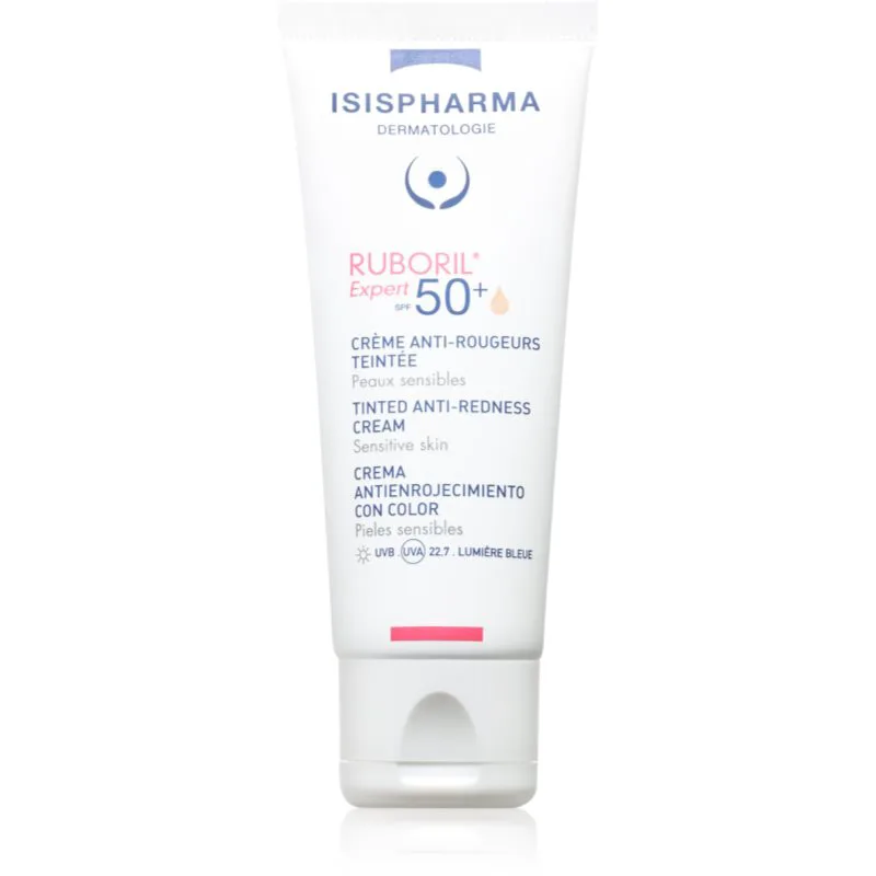 ISISPHARMA Ruboril Expert SPF 50+ ενυδατική κρέμα με χρώμα για ευαίσθητη επιδερμίδα με τάση για κοκκίνισμα SPF 50+ 40 ml