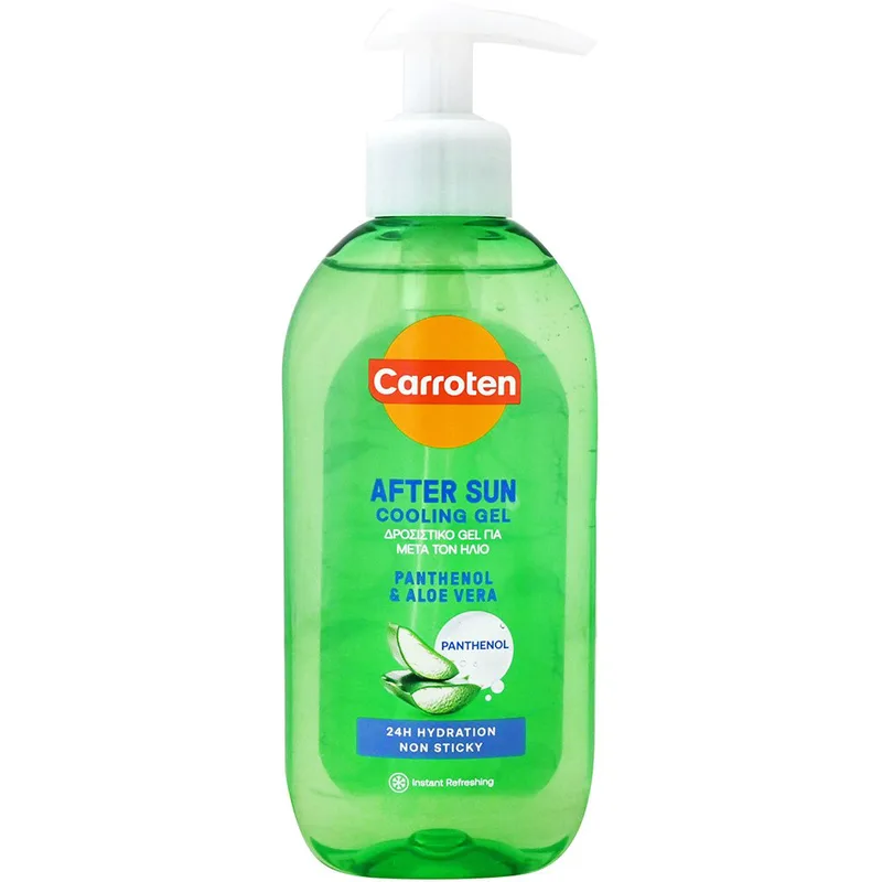 Carroten Panthenol & Aloe After Sun Cooling Gel Καταπραϋντικό & Δροσιστικό Gel με Πανθενόλη & Αλόη για Μετά τον Ήλιο 200ml