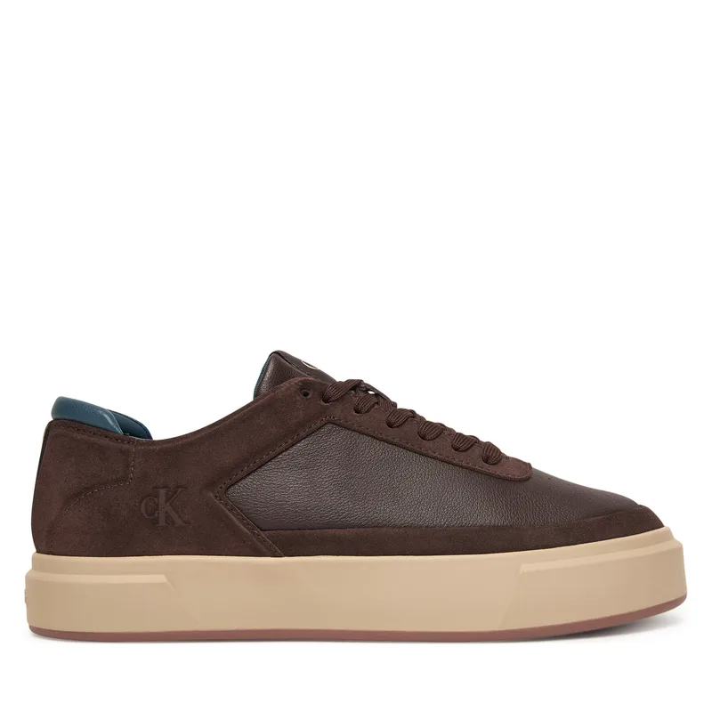 Αθλητικά Calvin Klein Basket Cupsole Laceup Lth-Nu YM0YM01354 Καφέ