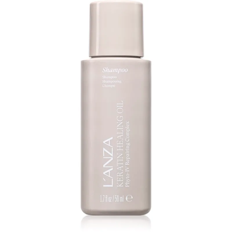 L'anza Keratin Healing Oil Lustrous Shampoo αναζωογονητικό σαμπουάν για κατεστραμμένα μαλλιά 50 ml
