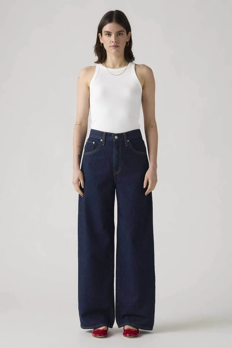 Levi's® γυναικείο τζιν παντελόνι ψηλόμεσο πεντάτσεπο Baggy Fit "Cinch" - 001UP0016 Denim Blue Σκούρο