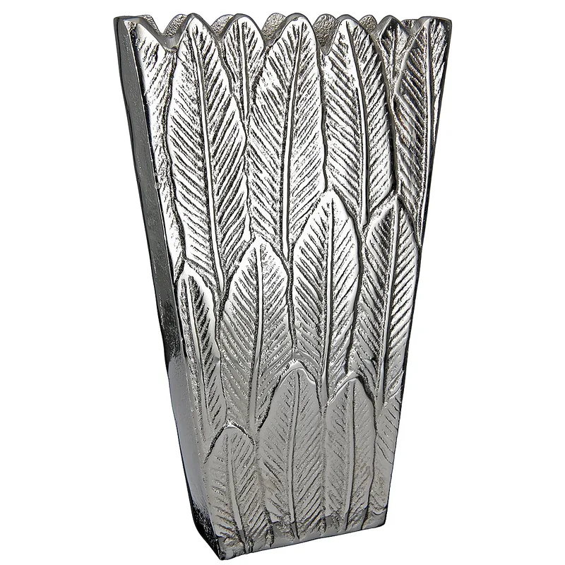 Βάζο ArteLibre Φτερά Ασημί Αλουμίνιο 6x16x26.5cm