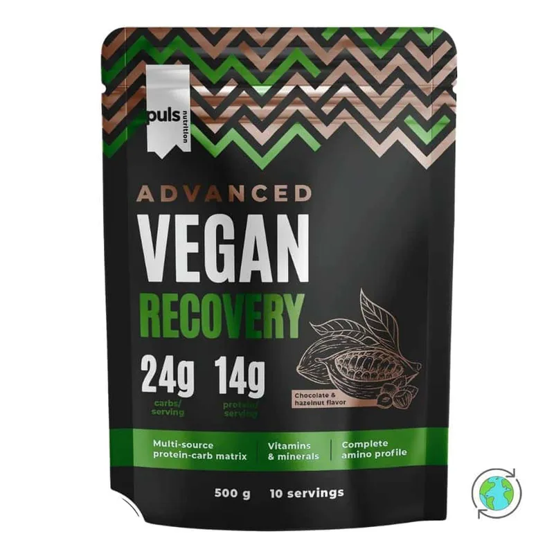 Advanced Vegan Recovery Σοκολάτα και Φουντούκι - Puls Nutrition - 500gr Φινλανδία High Protein Low Sugars