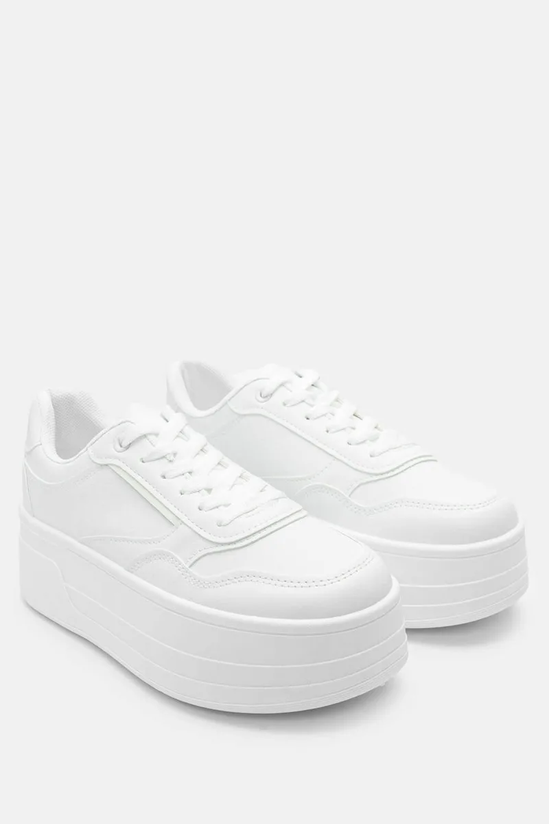 Sneakers Δίσολα Μονόχρωμα - Λευκό