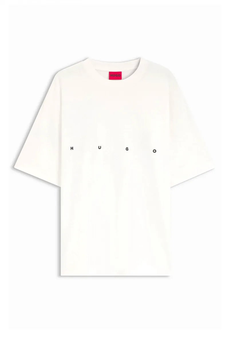 HUGO T-SHIRT DARISO LOGO ΕΚΡΟΥ