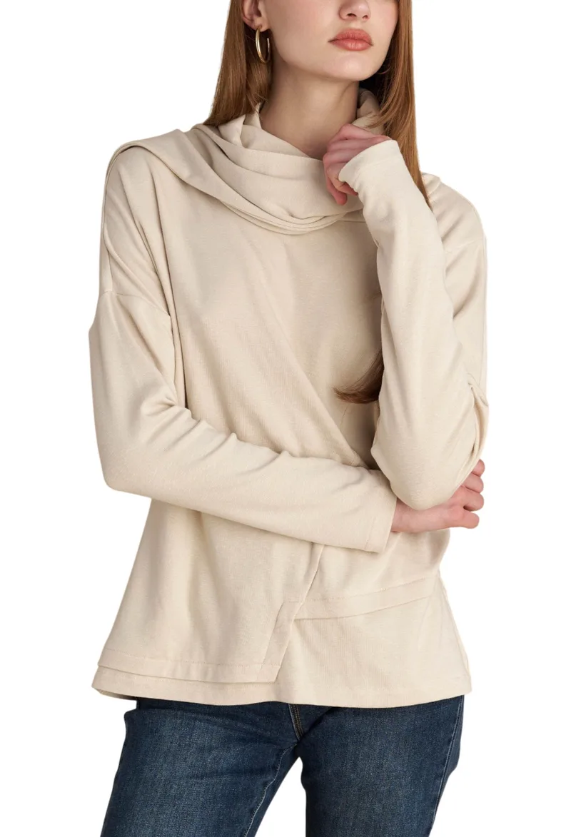 Μπλούζα Μακρυμάνικη Attrattivo Με Loose Λαιμό 9922258-VANILLA Γυναικείο
