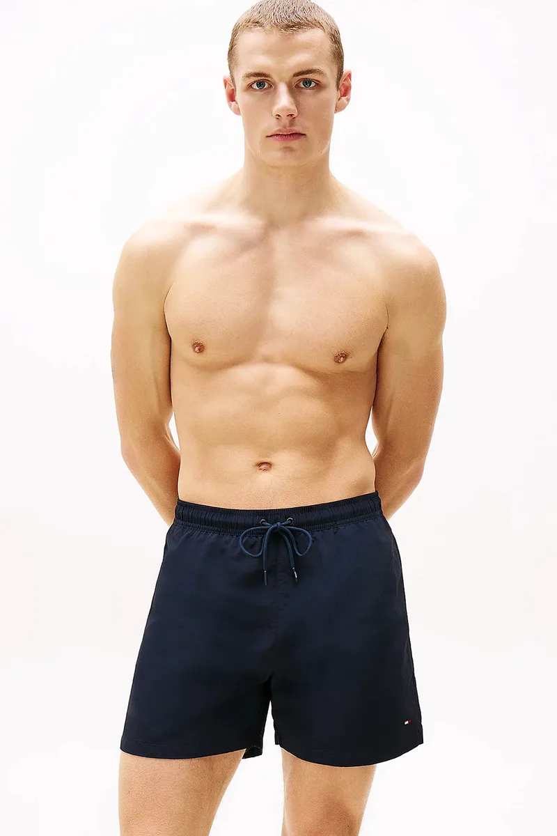 Tommy Hilfiger αντρικό μαγιό Flag Embroidery Mid Length Swim Shorts-UM0UM03477-DW5