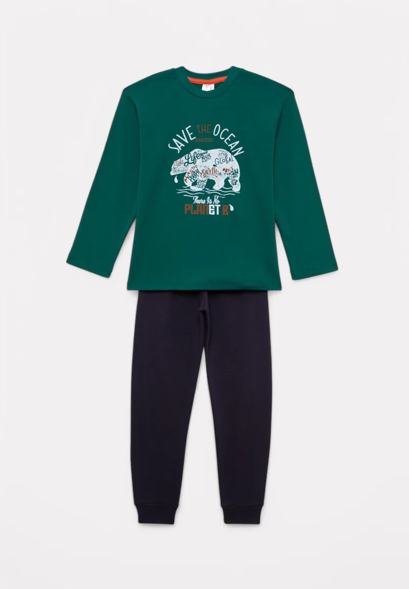 Πιτζάμα για Αγόρι Minerva Save the Arctic Green Alpine 90-62311-843-Πράσινο