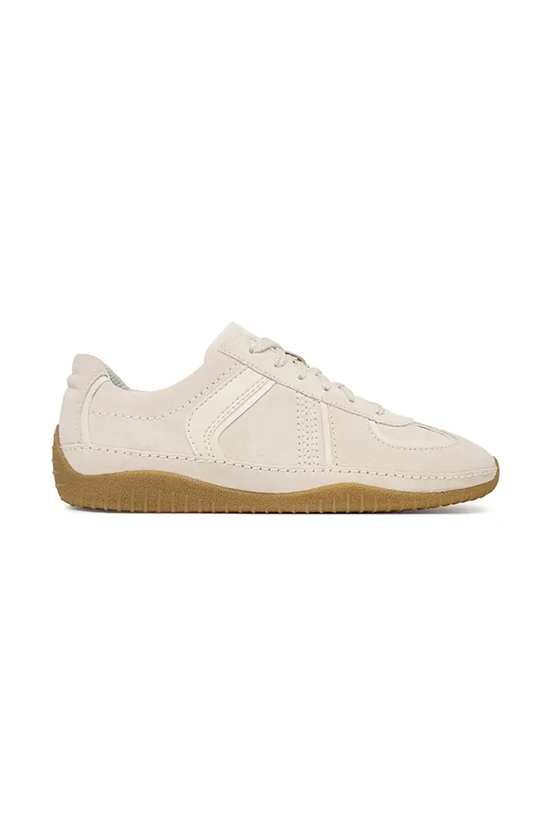 Clarks γυναικεία suede sneakers "Meridor Lo" - 26183168 Υπόλευκο