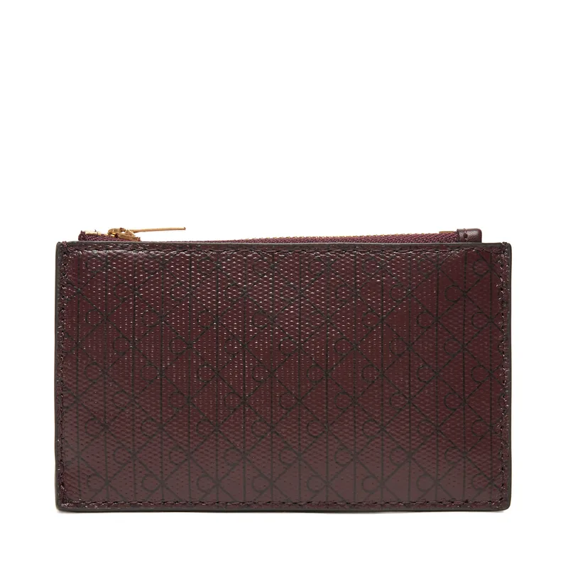 Πορτοφόλι Calvin Klein Emblem Aop Top Zip Cardcase LV04F1084G Καφέ