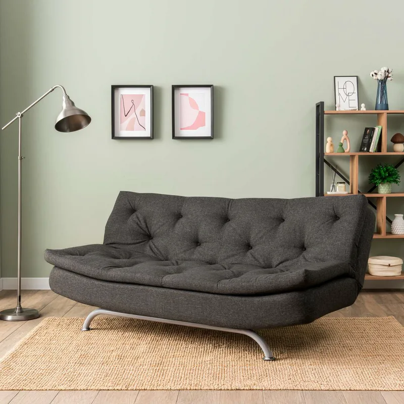 Τριθέσιος Καναπές-Κρεβάτι Rivo - Dark Grey 859Ftn2896 (185x45x55)