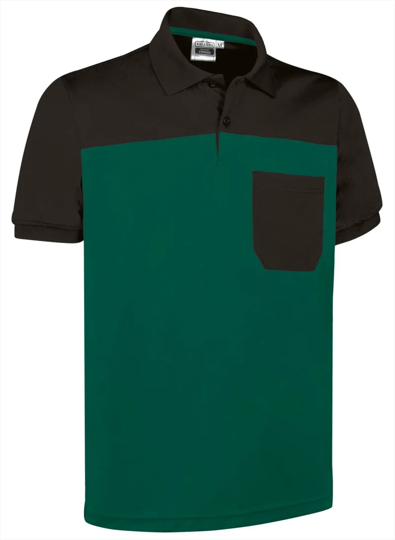 Κοντομάνικο Polo Shirt TYPHOON Valento POVATYPBN Bottle Green-Black