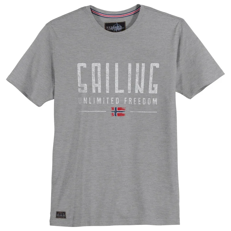 King size t-shirt μακό pennie "Sailing",της Redfield - Grey Melange