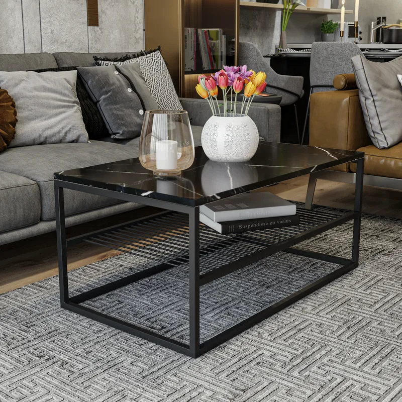 Τραπέζι Σαλονιού Asude - Black 854Kln4305 (95x42x55)