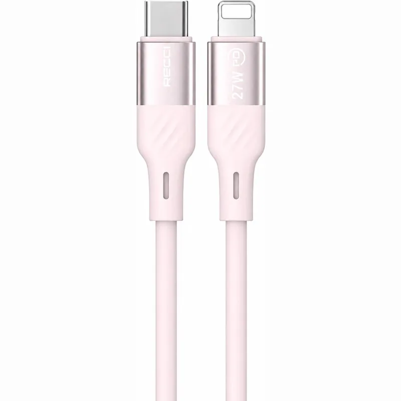 Καλώδιο Recci RS22CL Type-C σε Lightning Φόρτισης & Μεταφοράς Δεδομένων 150cm 27W - Ροζ (6955482529171)