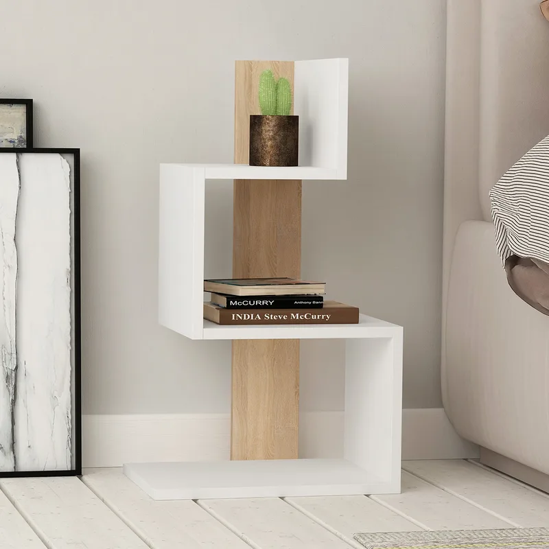 Ραφιέρα Δαπέδου 3 Θέσεων (42x30x72) A-G Rosie 855DTE2907 White/Oak