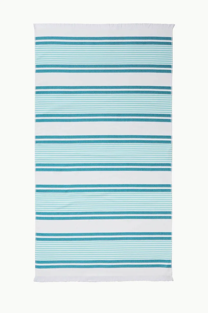 Coincasa unisex πετσέτα θαλάσσης με ριγέ σχέδιο 90 x 170 cm - 006817978 Μπλε-Γαλάζιο