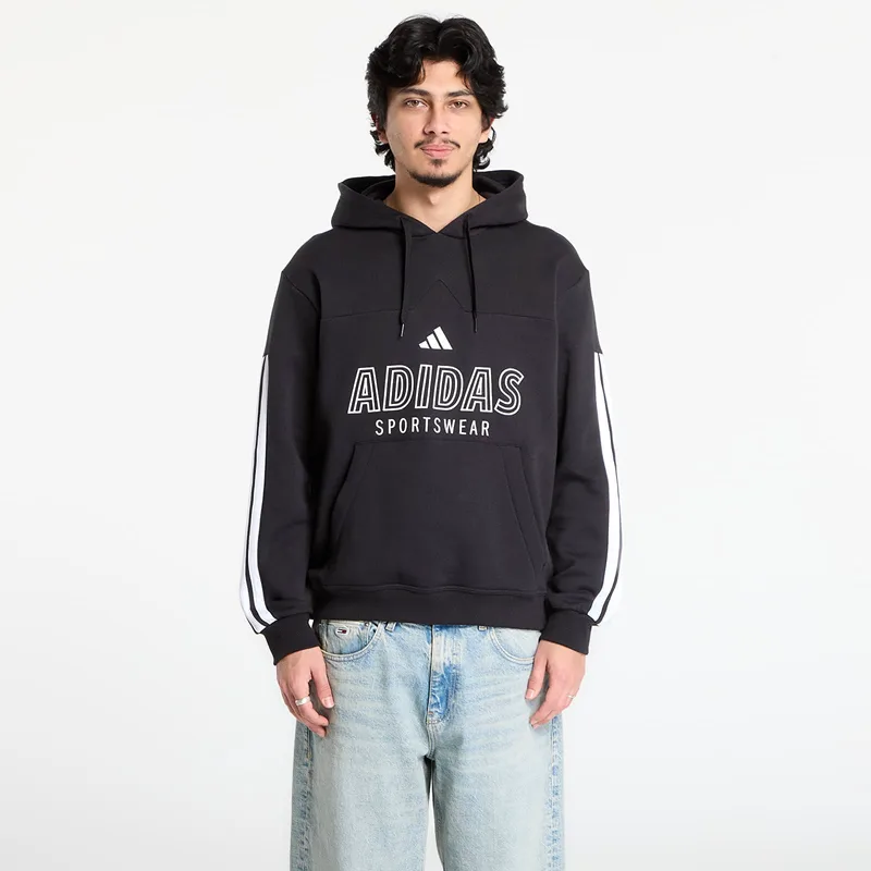 Φούτερ adidas House Of Tiro Fleece Hoodie Black/ White XL