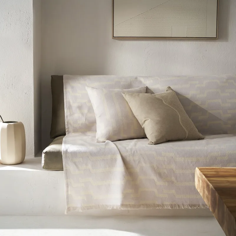 Ριχτάρι Καναπέ Τριθέσιου (180x310) Gofis Home Clover Silver Grey 558/19