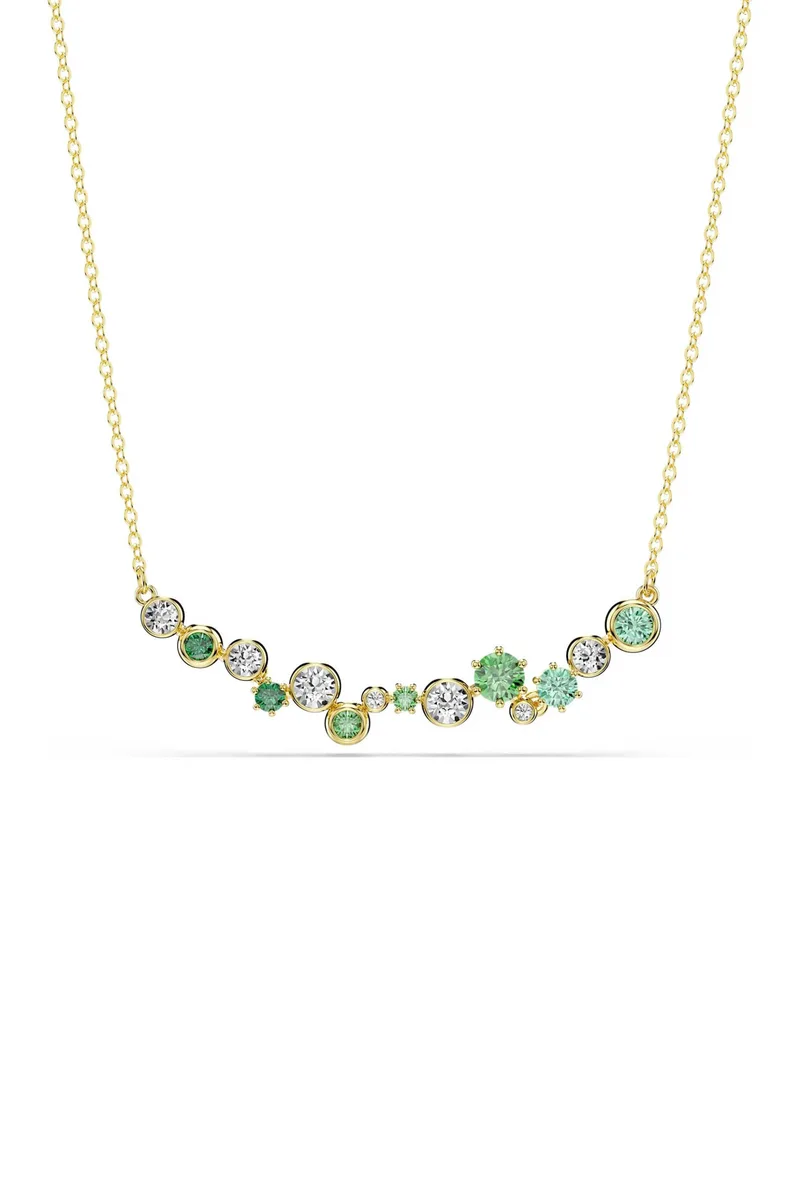 Swarovski γυναικείο κολιέ μίξη κοπών, πράσινο, επιμετάλλωση σε χρυσαφί τόνο "Constella" - 5732247