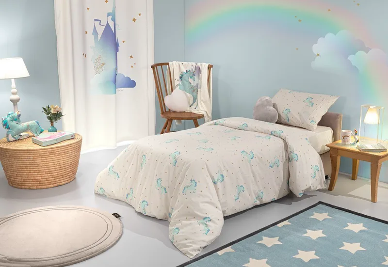 Σετ Παιδικά Σεντόνια Μονά 3 Τεμαχίων Saint Clair Pinto Aqua 165x250