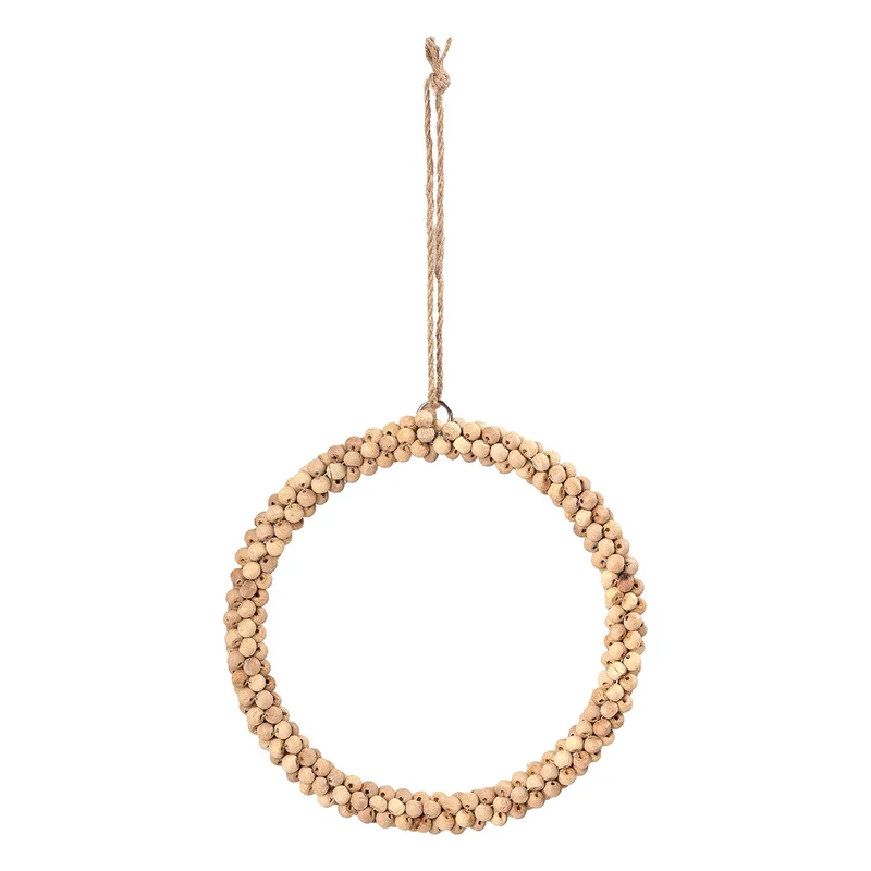 Beauty Home Ξύλινο Στεφάνι με Χάντρες 15 cm