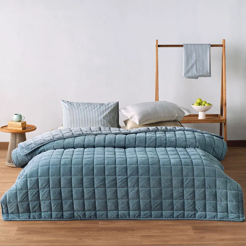 Λεπτό Πάπλωμα Βελουτέ Υπέρδιπλο (220x240) Kentia Stylish Sutton 01 Blue